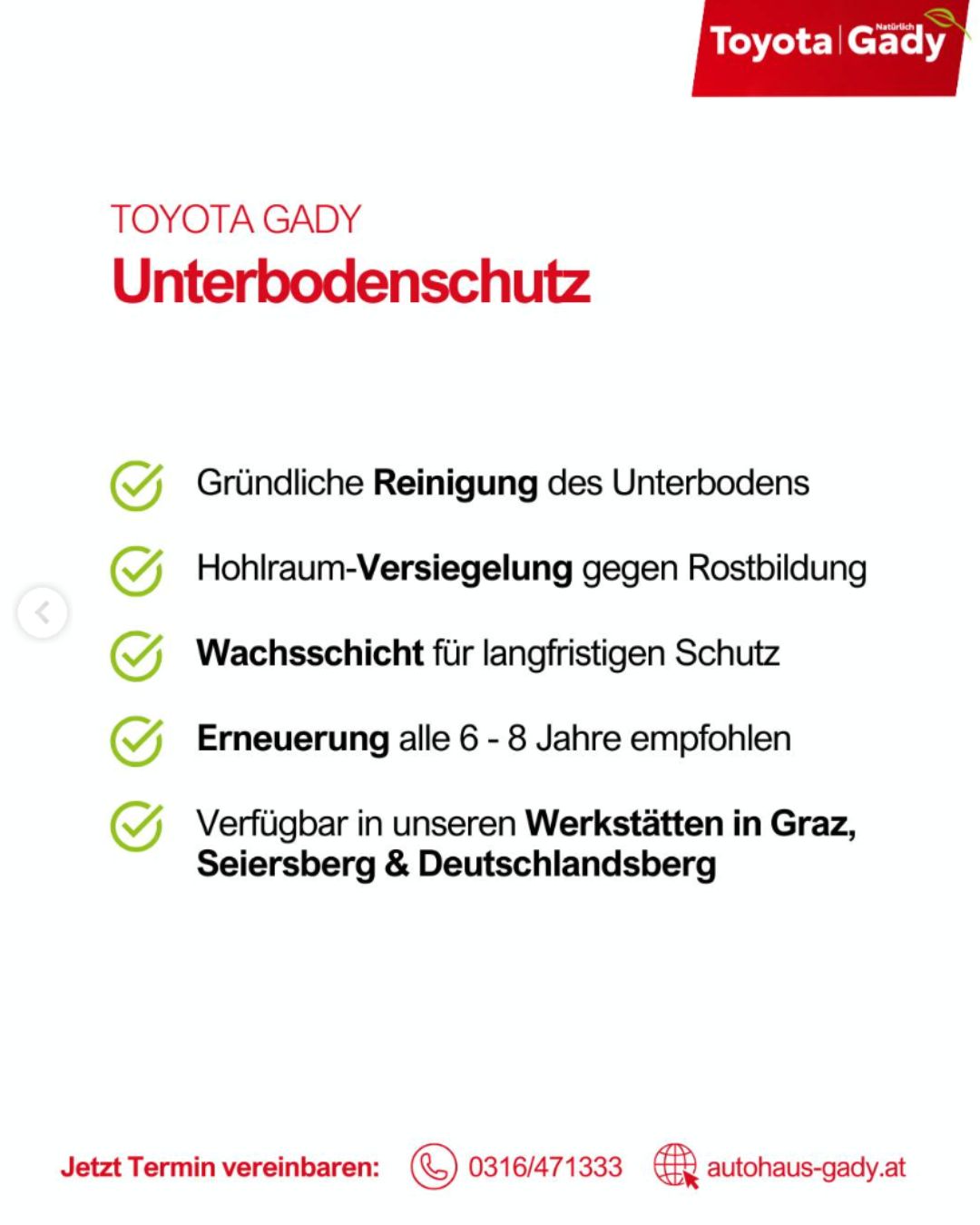 Toyota Gady Unterbodenschutz